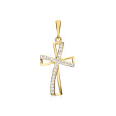 Cruciulita aur 14K cu pietre DiAmanti PK0819CG14K-AS